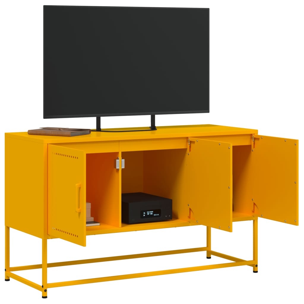 VidaXL Tv-meubel 100,5x39x60,5 cm staal mosterdgeel
