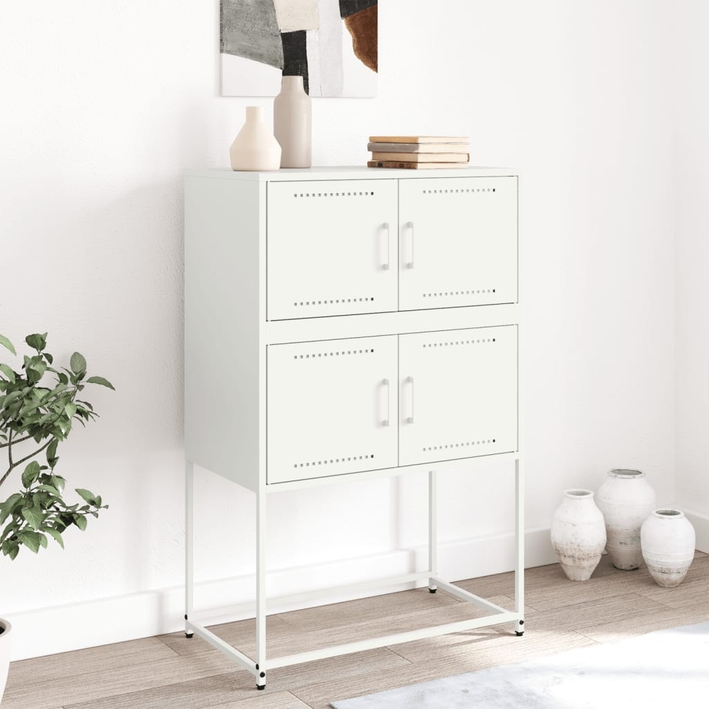 VidaXL Dressoir 68,5x38,5x107 cm staal wit