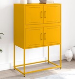 VidaXL Dressoir 68,5x38,5x107 cm staal mosterdgeel