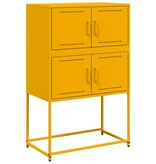 VidaXL Dressoir 68,5x38,5x107 cm staal mosterdgeel