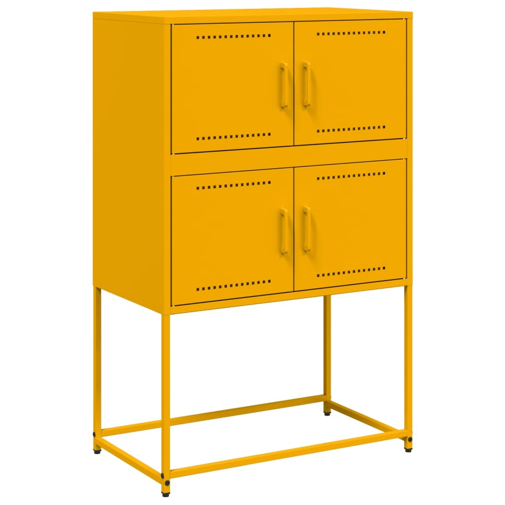 VidaXL Dressoir 68,5x38,5x107 cm staal mosterdgeel