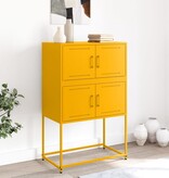 VidaXL Dressoir 68,5x38,5x107 cm staal mosterdgeel