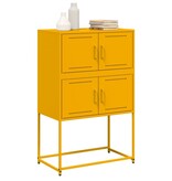 VidaXL Dressoir 68,5x38,5x107 cm staal mosterdgeel