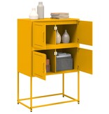 VidaXL Dressoir 68,5x38,5x107 cm staal mosterdgeel