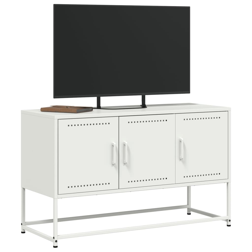 VidaXL Tv-meubel 100,5x39x60,5 cm staal wit