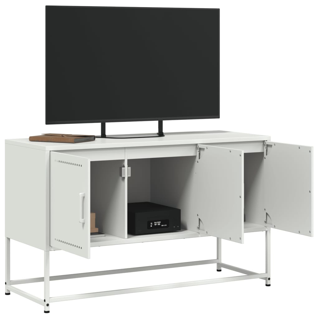 VidaXL Tv-meubel 100,5x39x60,5 cm staal wit