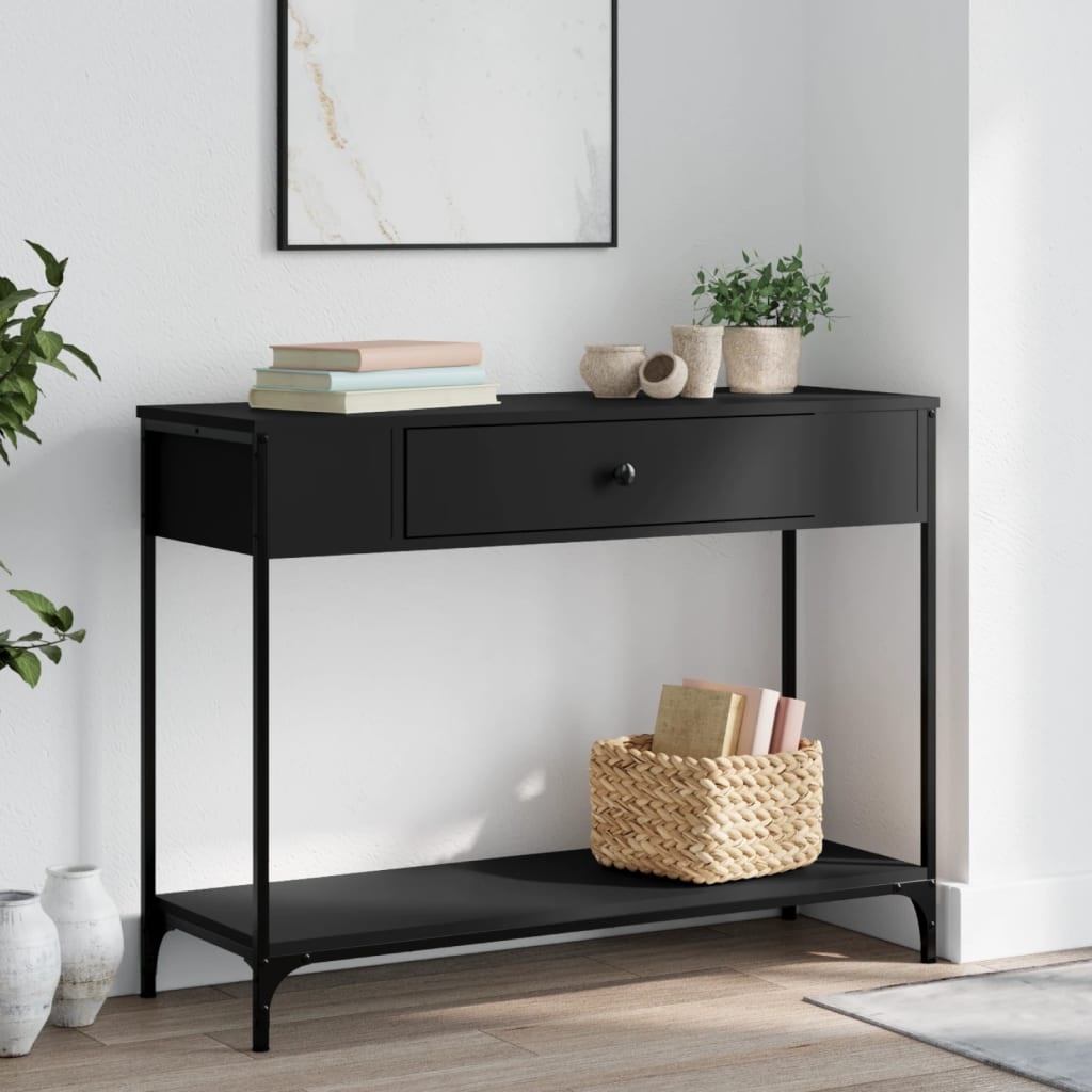 VidaXL Wandtafel 100x34,5x75 cm bewerkt hout zwart