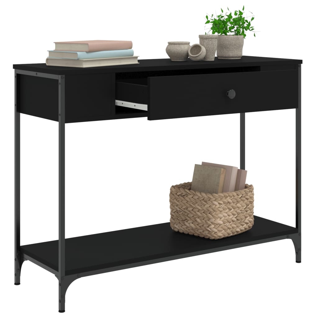 VidaXL Wandtafel 100x34,5x75 cm bewerkt hout zwart
