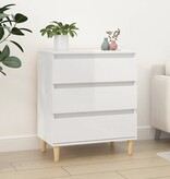VidaXL Dressoir 60x35x70 cm bewerkt hout hoogglans wit