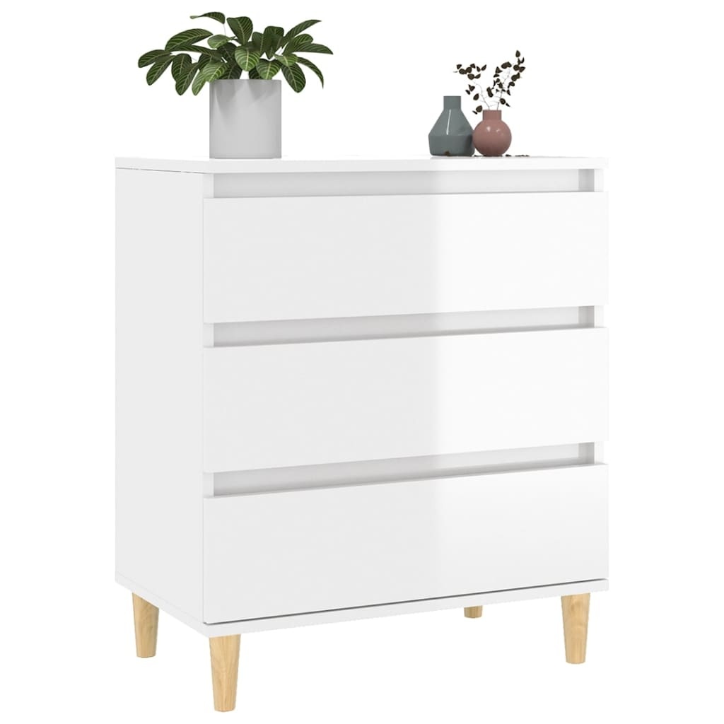 VidaXL Dressoir 60x35x70 cm bewerkt hout hoogglans wit