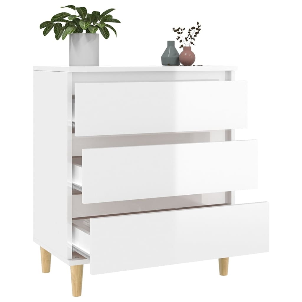 VidaXL Dressoir 60x35x70 cm bewerkt hout hoogglans wit