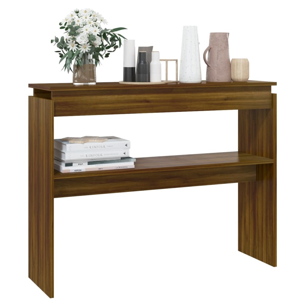 VidaXL Wandtafel 102x30x80 cm bewerkt hout bruin eikenkleur