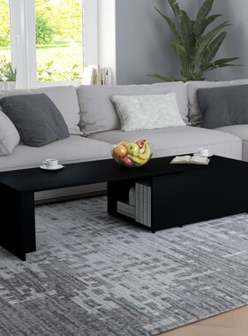 VidaXL Salontafel 150x50x35 cm bewerkt hout zwart