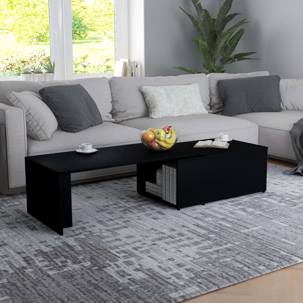 VidaXL Salontafel 150x50x35 cm bewerkt hout zwart