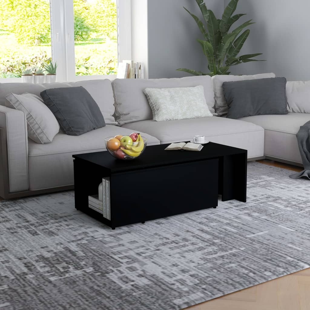 VidaXL Salontafel 150x50x35 cm bewerkt hout zwart
