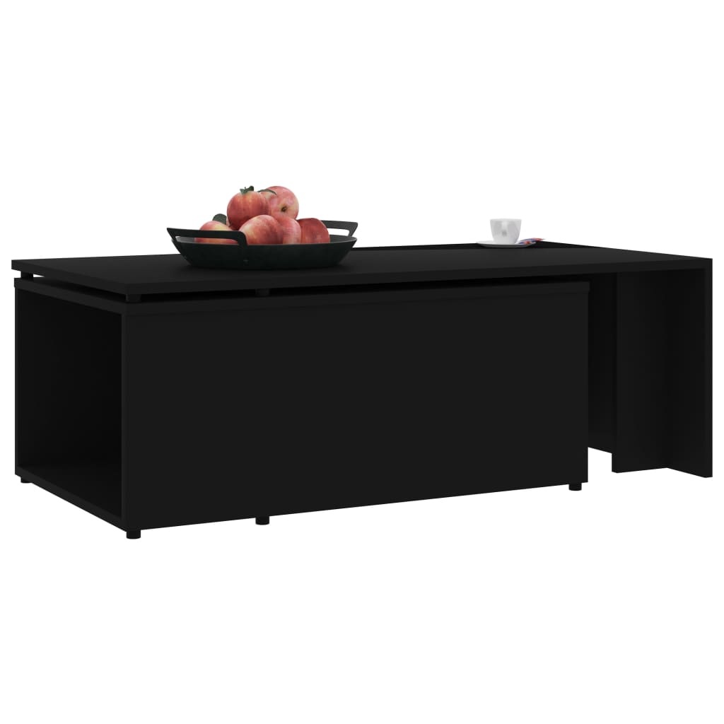 VidaXL Salontafel 150x50x35 cm bewerkt hout zwart