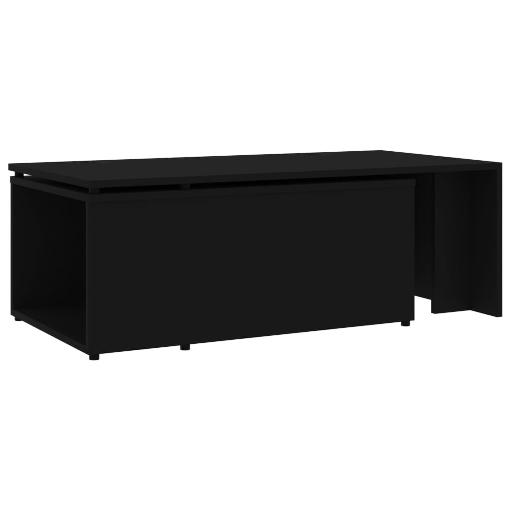 VidaXL Salontafel 150x50x35 cm bewerkt hout zwart