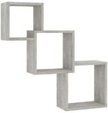 VidaXL Wandschappen kubus 68x15x68 cm bewerkt hout betongrijs