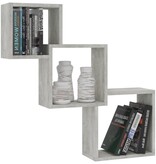 VidaXL Wandschappen kubus 68x15x68 cm bewerkt hout betongrijs