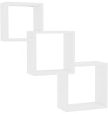 VidaXL Wandschappen kubus 68x15x68 cm bewerkt hout wit