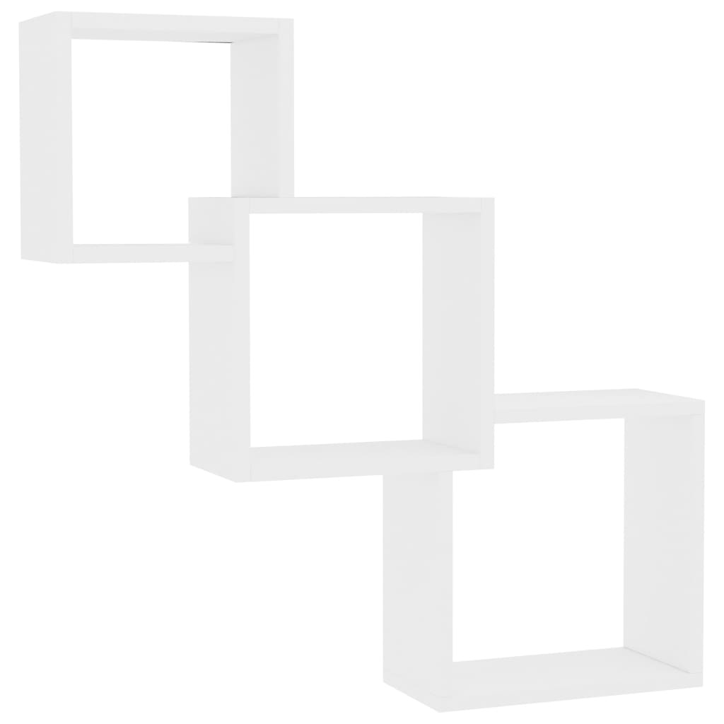 VidaXL Wandschappen kubus 68x15x68 cm bewerkt hout wit