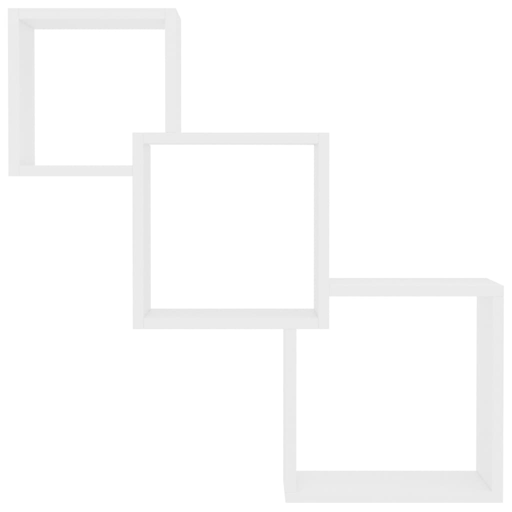 VidaXL Wandschappen kubus 68x15x68 cm bewerkt hout wit