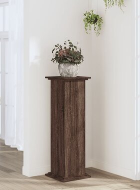 VidaXL Plantenstandaard 33x33x100 cm bewerkt hout bruin eikenkleurig