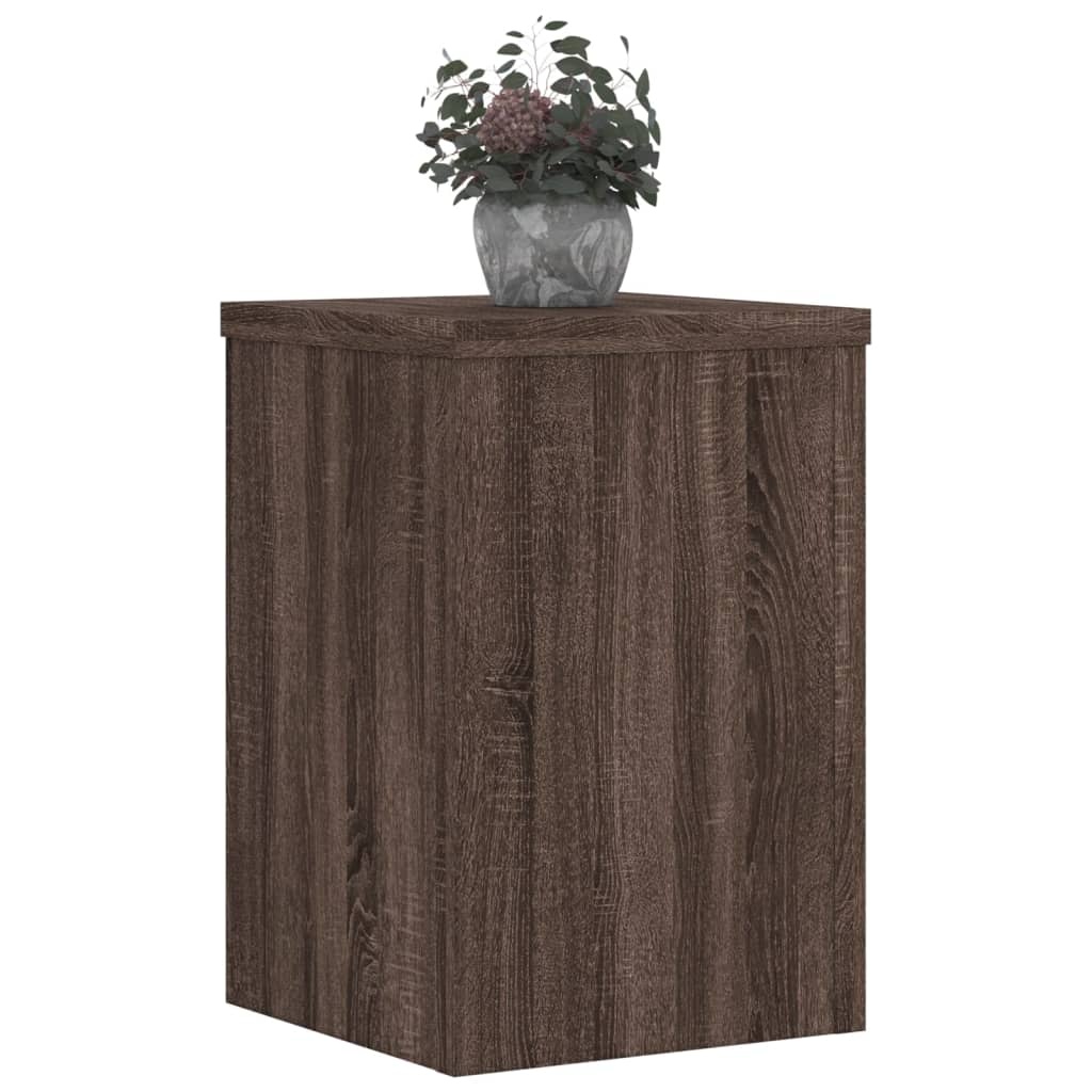 VidaXL Plantenstandaards 2 st 25x25x35 cm bewerkt hout bruin eiken