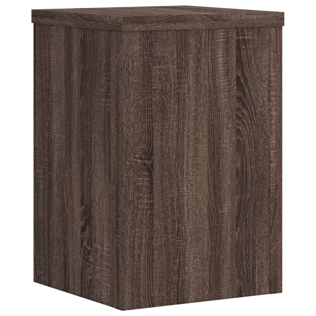 VidaXL Plantenstandaards 2 st 25x25x35 cm bewerkt hout bruin eiken