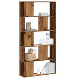 VidaXL Boekenkast 5-laags 80,5x23,5x162,5 cm bewerkt hout oud hout