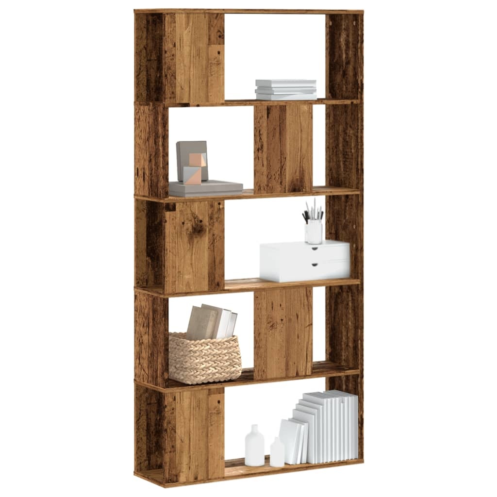 VidaXL Boekenkast 5-laags 80,5x23,5x162,5 cm bewerkt hout oud hout