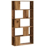 VidaXL Boekenkast 5-laags 80,5x23,5x162,5 cm bewerkt hout oud hout