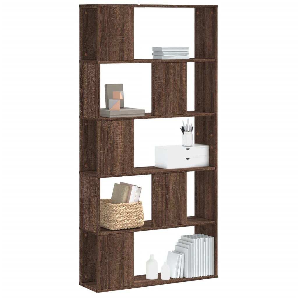 VidaXL Boekenkast 5-laags 80,5x23,5x162,5 cm hout bruin eikenkleurig