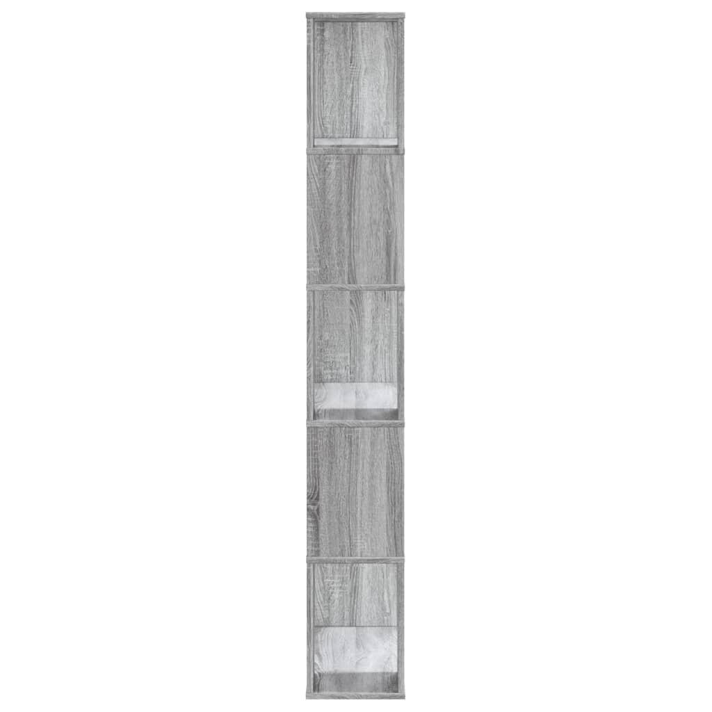 VidaXL Boekenkast 5-laags 80,5x23,5x162,5 cm bewerkt hout grijs sonoma
