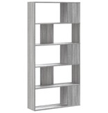 VidaXL Boekenkast 5-laags 80,5x23,5x162,5 cm bewerkt hout grijs sonoma