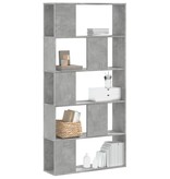 VidaXL Boekenkast 5-laags 80,5x23,5x162,5 cm bewerkt hout betongrijs