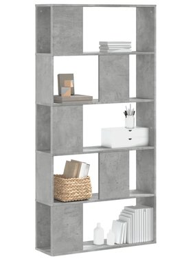 VidaXL Boekenkast 5-laags 80,5x23,5x162,5 cm bewerkt hout betongrijs