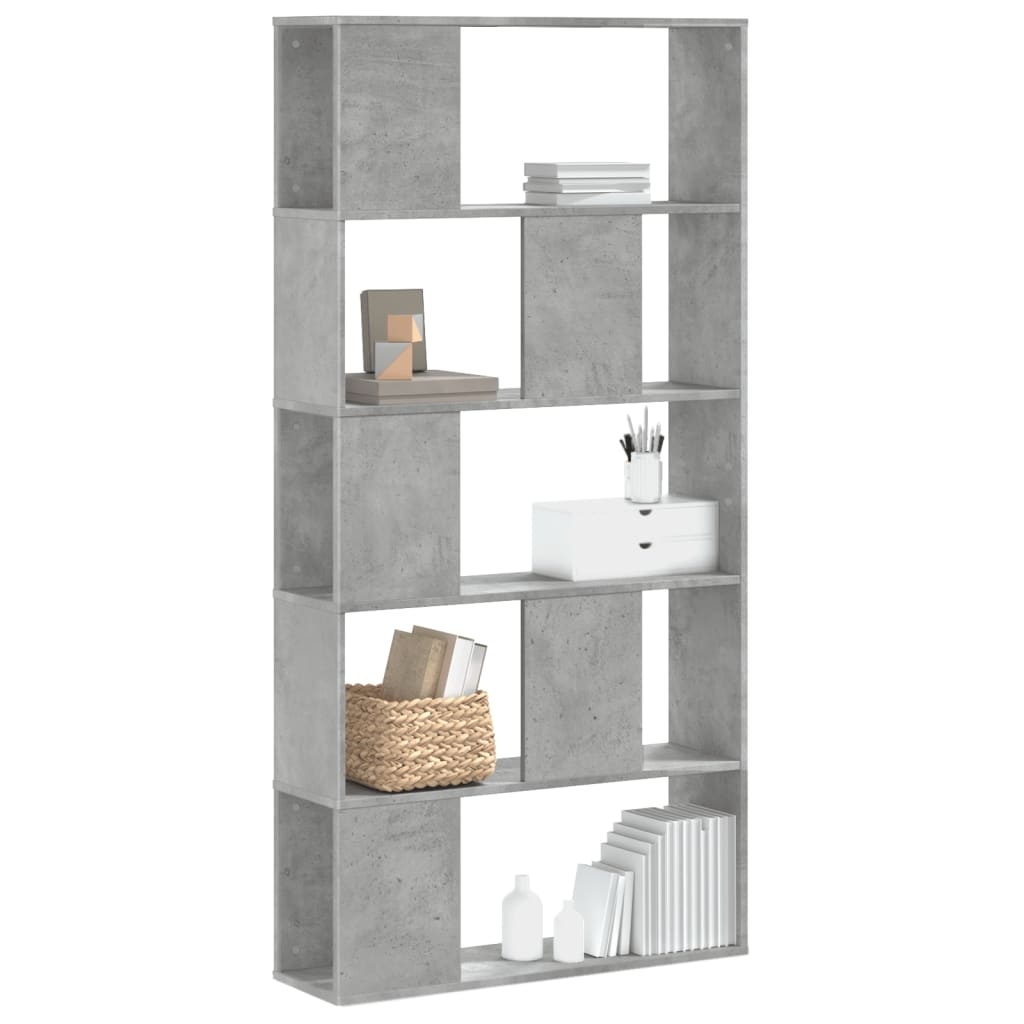 VidaXL Boekenkast 5-laags 80,5x23,5x162,5 cm bewerkt hout betongrijs
