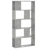 VidaXL Boekenkast 5-laags 80,5x23,5x162,5 cm bewerkt hout betongrijs