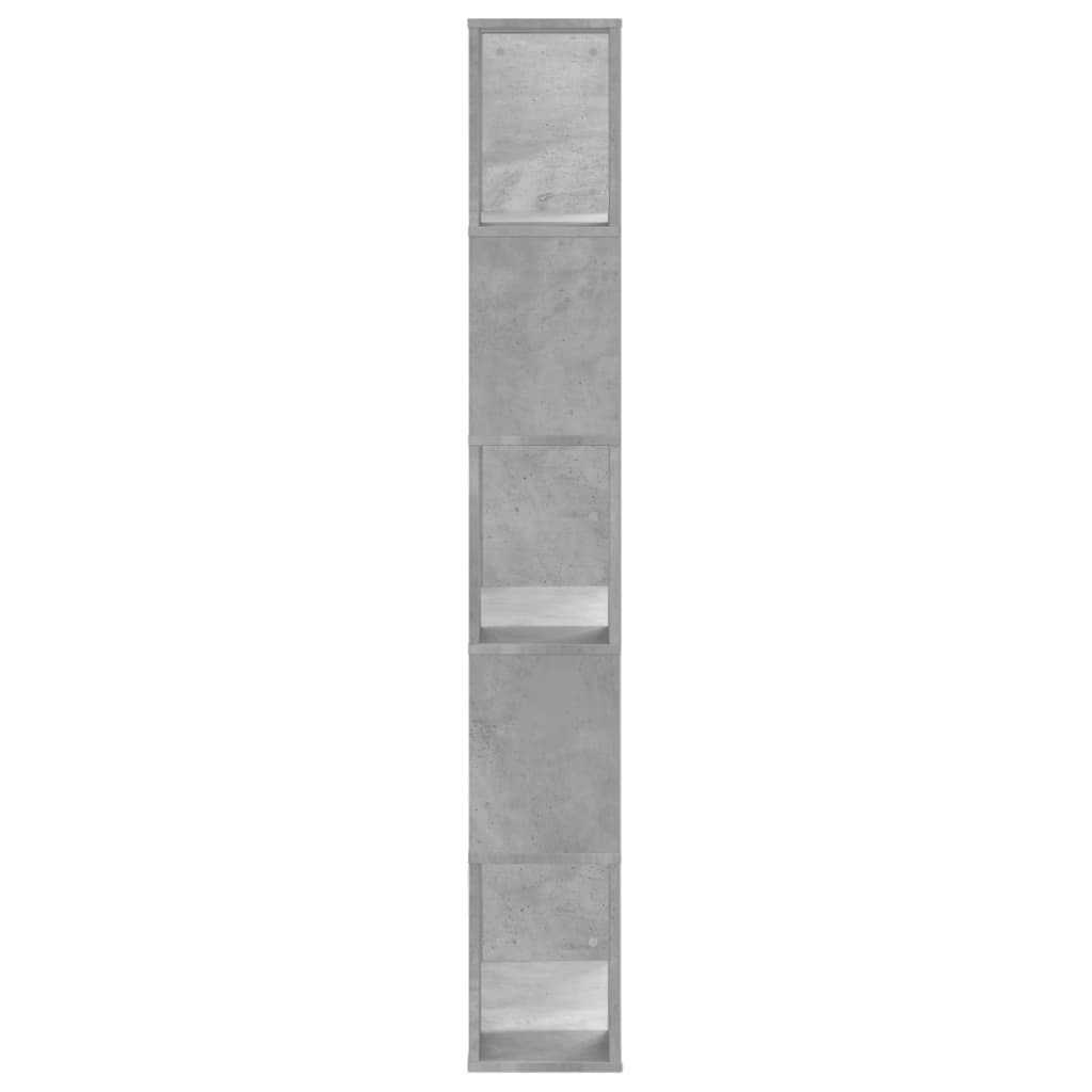 VidaXL Boekenkast 5-laags 80,5x23,5x162,5 cm bewerkt hout betongrijs