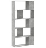 VidaXL Boekenkast 5-laags 80,5x23,5x162,5 cm bewerkt hout betongrijs