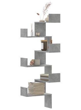 VidaXL Hoekwandschap 45x45x147 cm bewerkt hout betongrijs