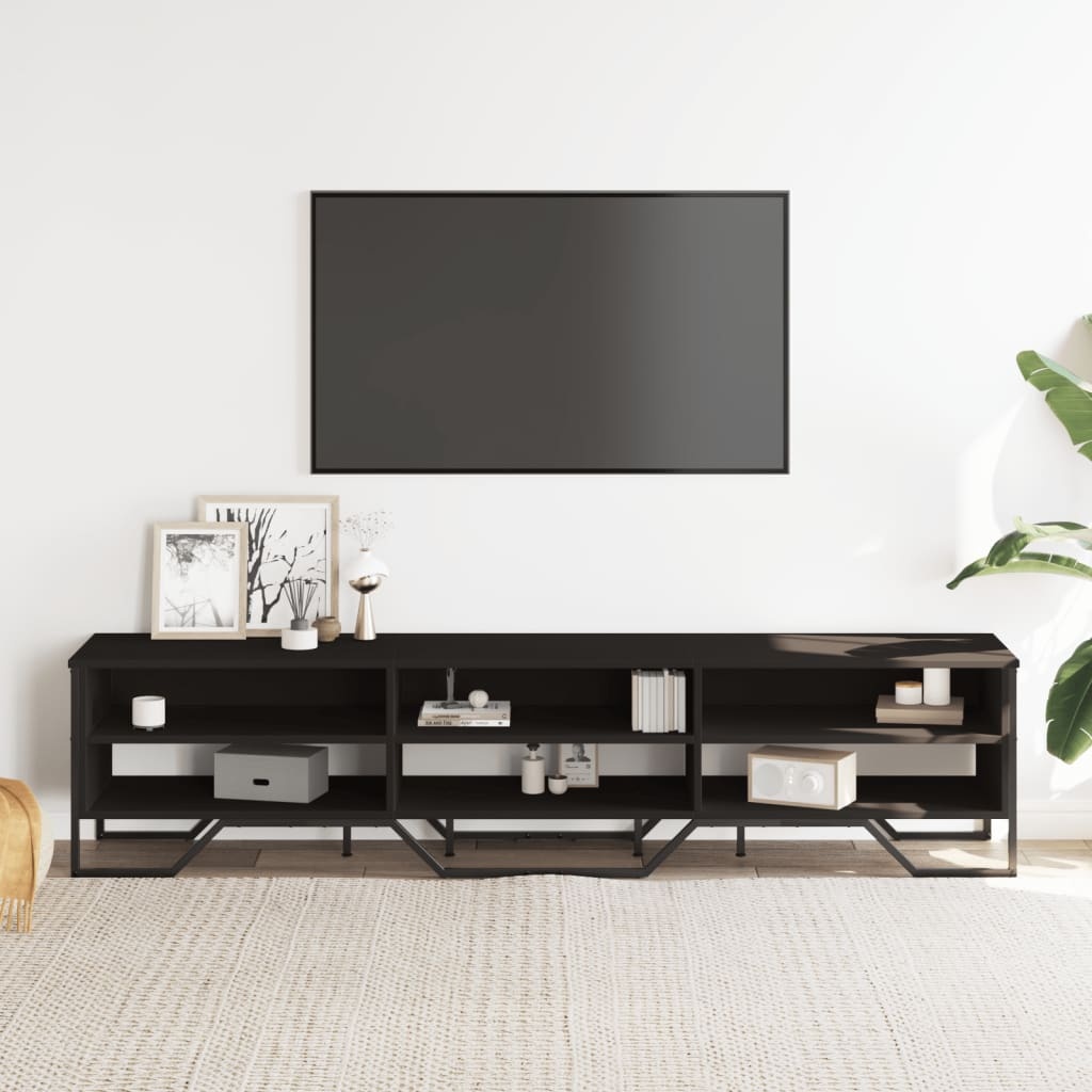 VidaXL Tv-meubel 180x34x41 cm bewerkt hout zwart