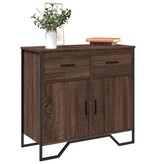 VidaXL Dressoir 79.5x35,5x74,5 cm bewerkt hout bruin eikenkleur