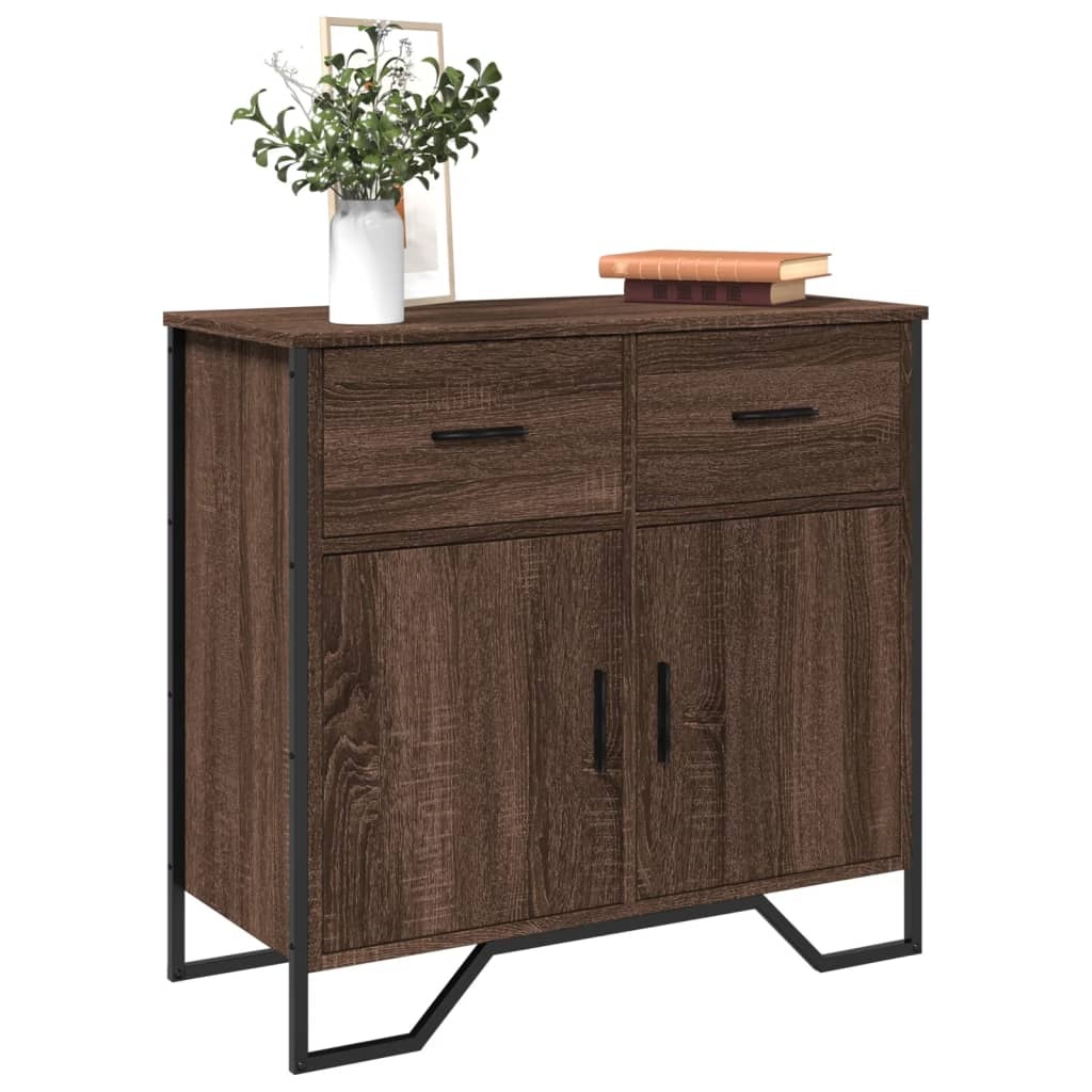 VidaXL Dressoir 79.5x35,5x74,5 cm bewerkt hout bruin eikenkleur