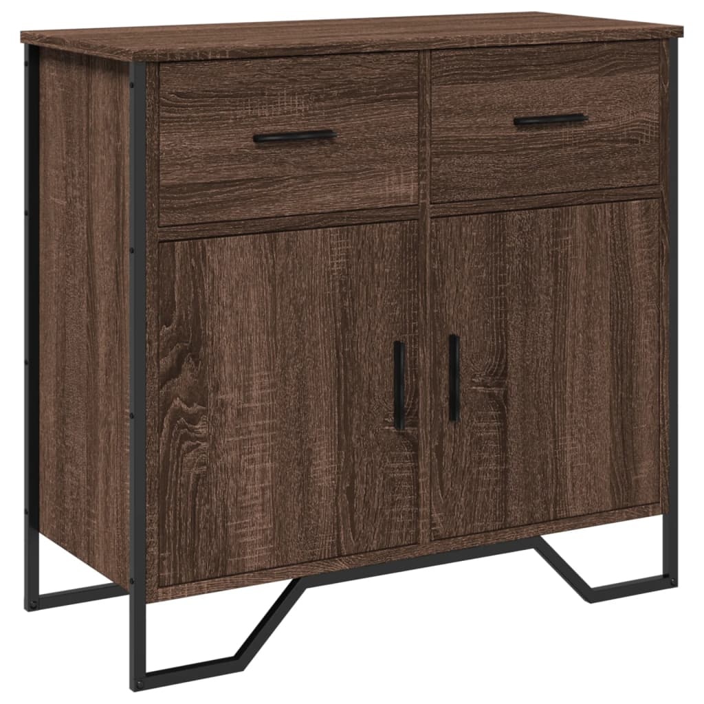VidaXL Dressoir 79.5x35,5x74,5 cm bewerkt hout bruin eikenkleur