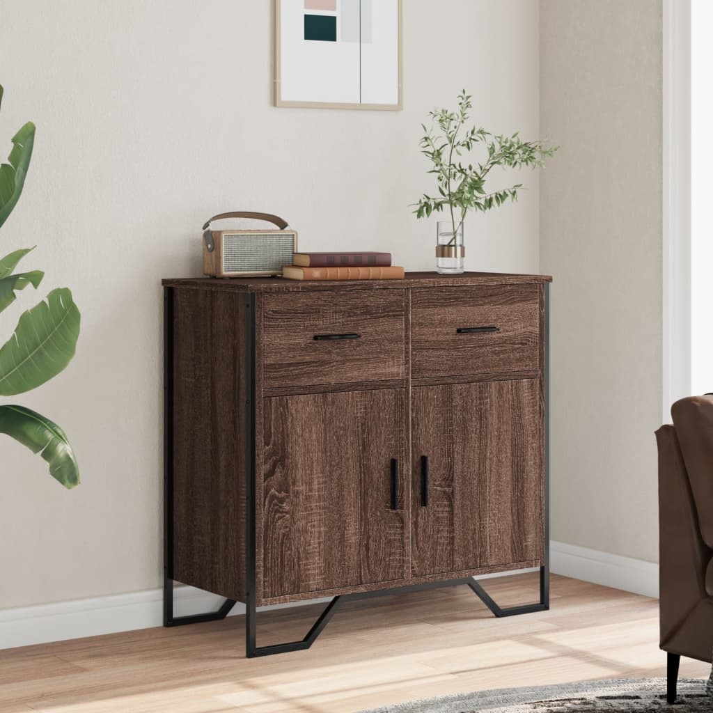 VidaXL Dressoir 79.5x35,5x74,5 cm bewerkt hout bruin eikenkleur