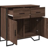 VidaXL Dressoir 79.5x35,5x74,5 cm bewerkt hout bruin eikenkleur