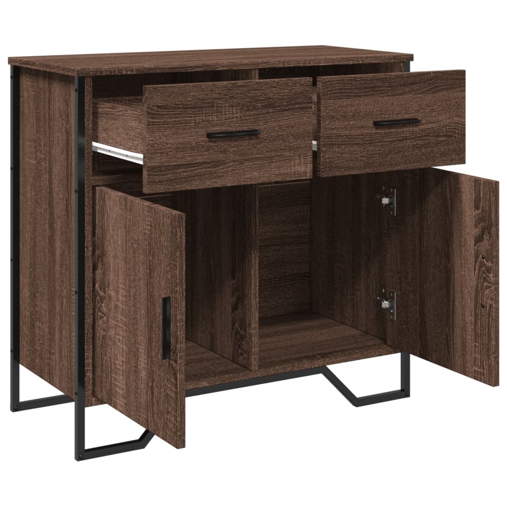 VidaXL Dressoir 79.5x35,5x74,5 cm bewerkt hout bruin eikenkleur
