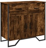 VidaXL Dressoir 79.5x35,5x74,5 cm bewerkt hout gerookt eikenkleurig